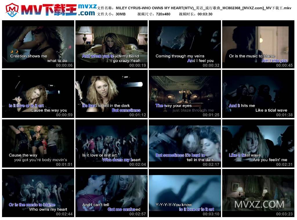 MILEY CYRUS-WHO OWNS MY HEART(MTV)_英语_流行歌曲_MC802368